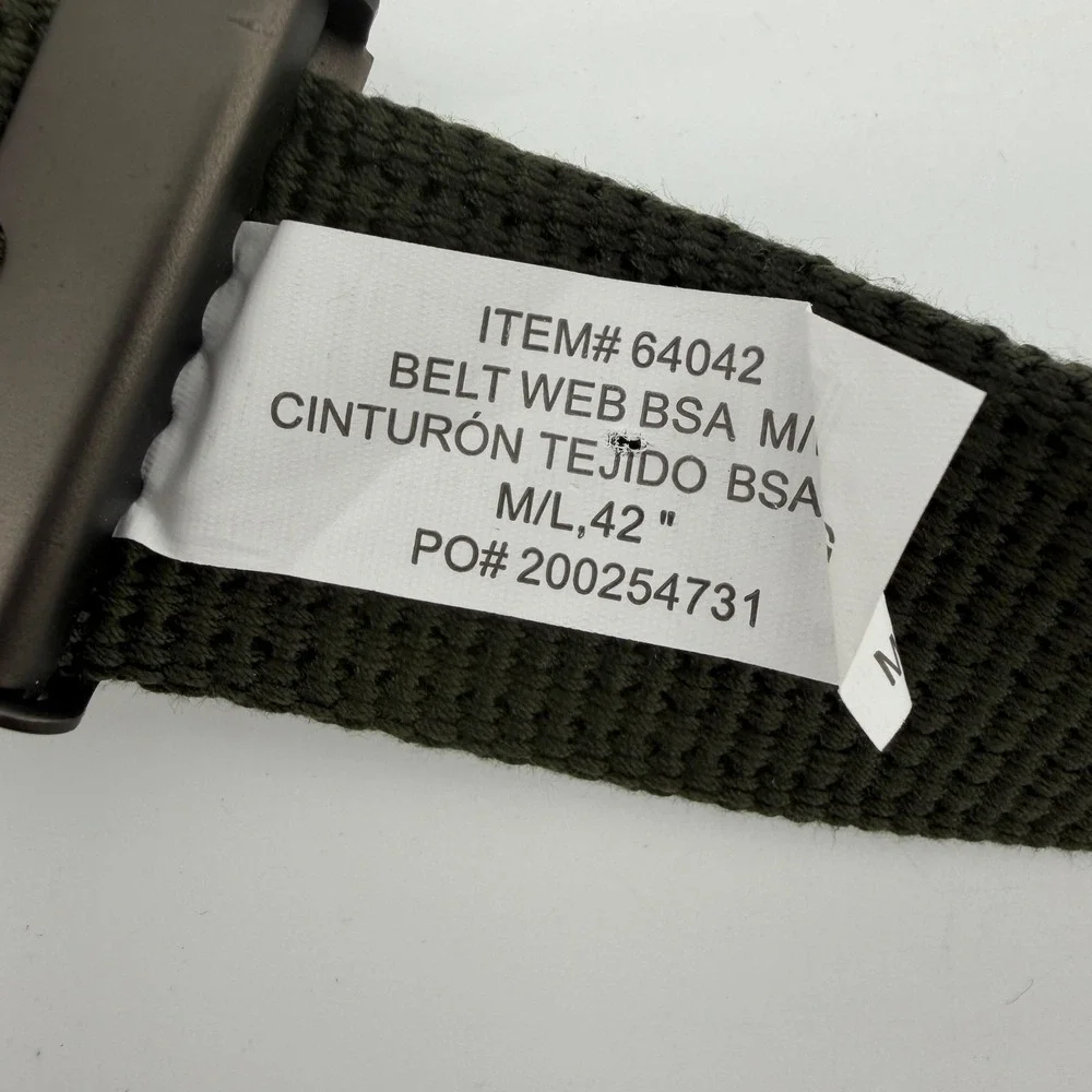 NEW Boy Scouts of America Web Belt Mens M/L 42 Green Canvas Eagle Buckle #64042